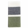 Towels * | Bold Stripe Linen Evergreen Kitchen Towels Set Of 2