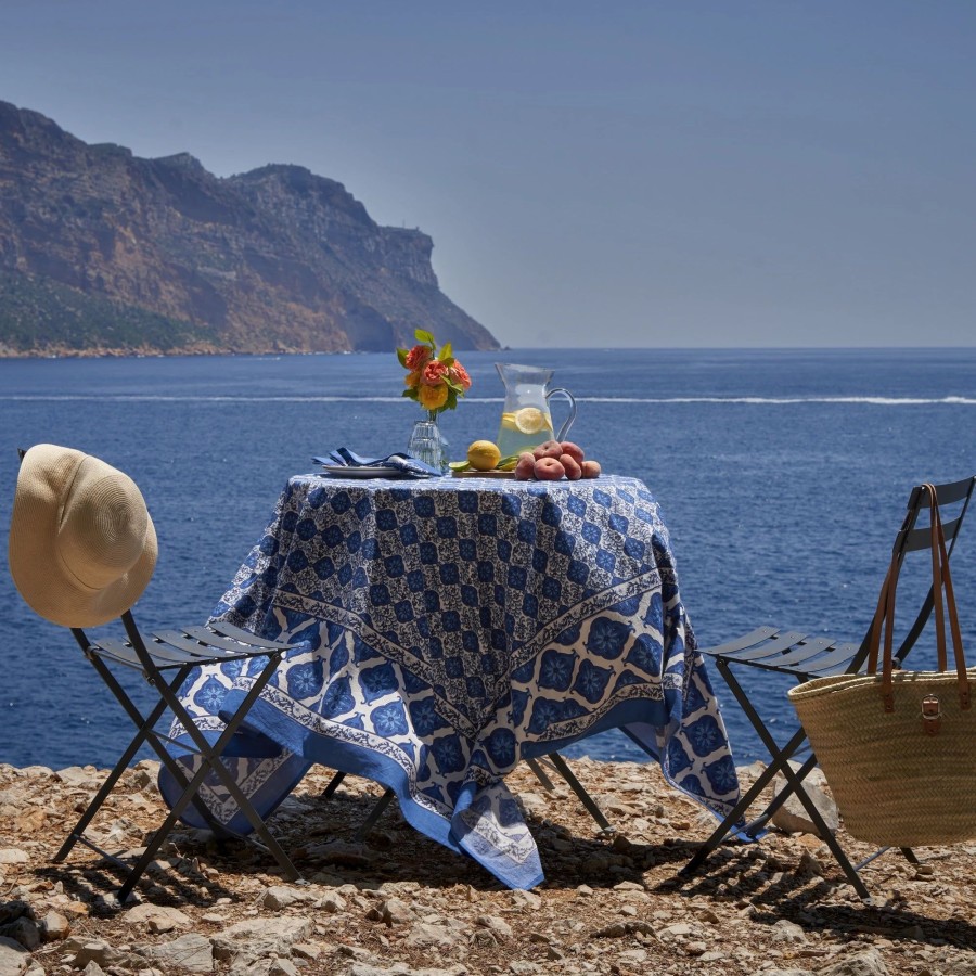 French Tablecloths * | French Tablecloth Azulejo Blue