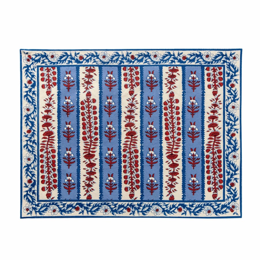 Placemats * | Avignon Placemats Red & Blue, Set Of 6