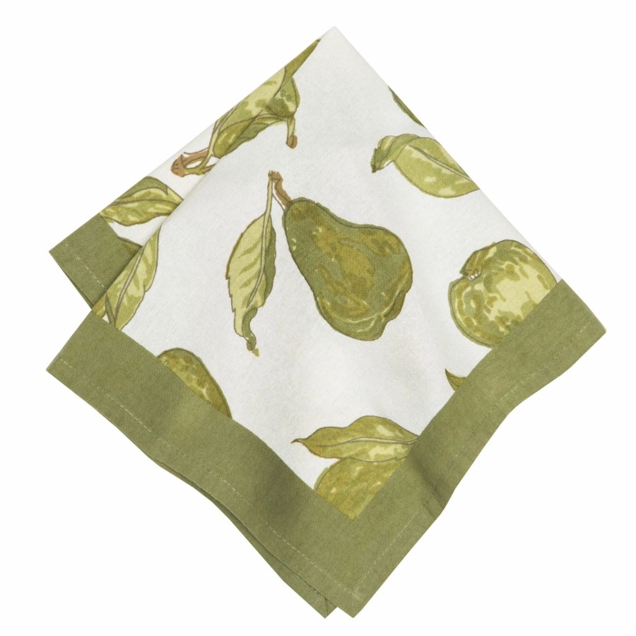 Napkins * | Orchard Pear Napkins Green, Set Of 6