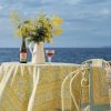 French Tablecloths * | French Tablecloth La Mer Aqua & Citrine