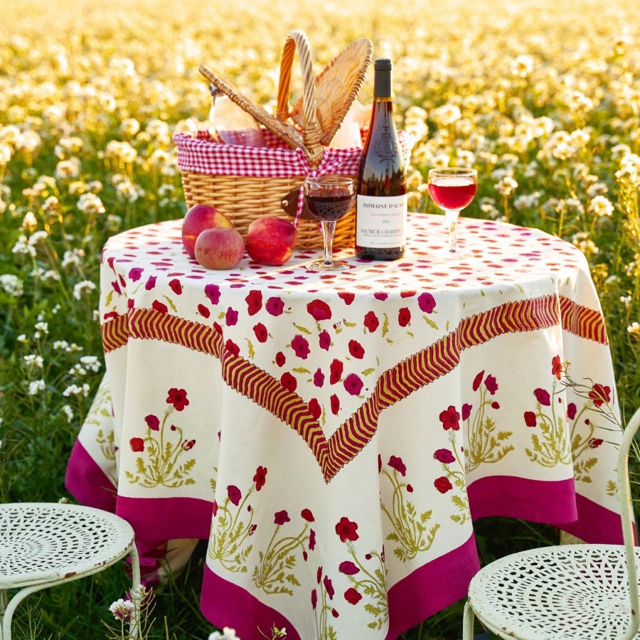 French Tablecloths * | French Tablecloth Poppies