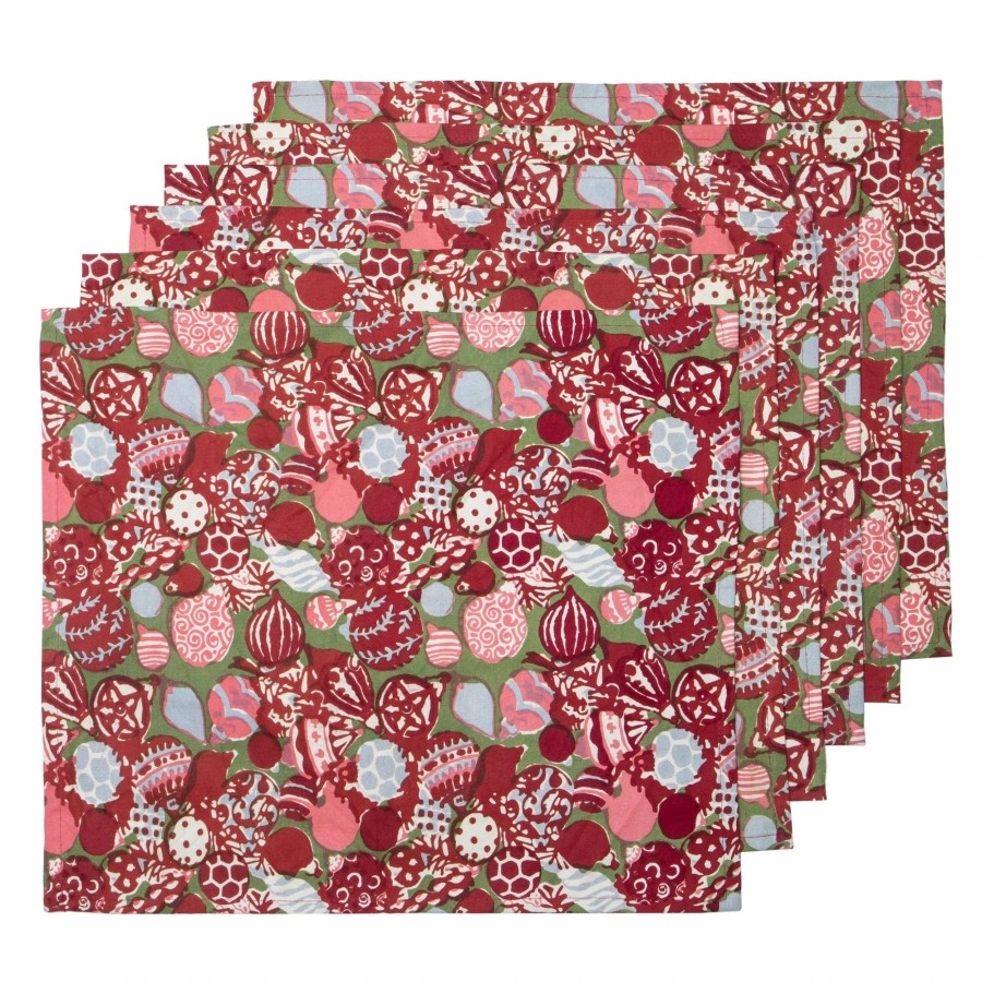 Placemats * | Ornaments Placemats Red & Green, Set Of 6