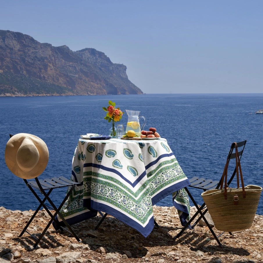 French Tablecloths * | French Tablecloth Cassis Blue & Green