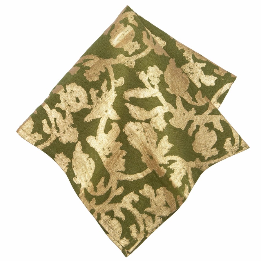 Napkins * | Saint-Remy D'Or Et Vert Napkins Set Of 6