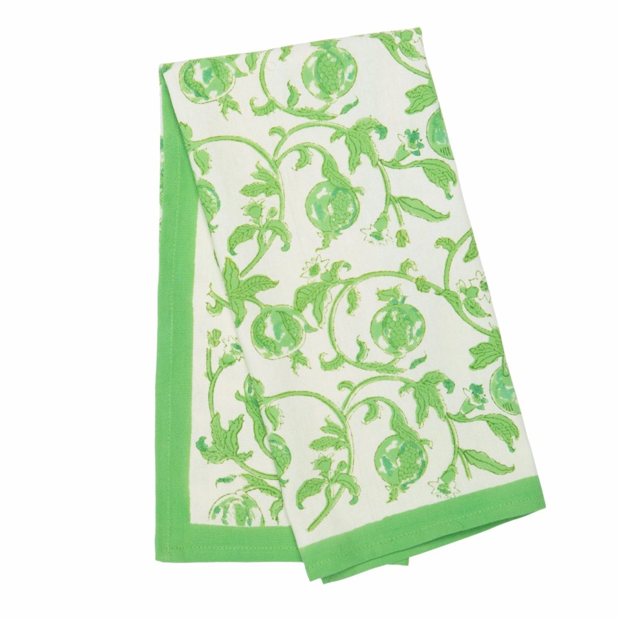 Towels * | Granada Parrot Green Tea Towels, Set Of 3