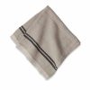 Napkins * | Vintage Linen Napkins Natural & Black, Set Of 4