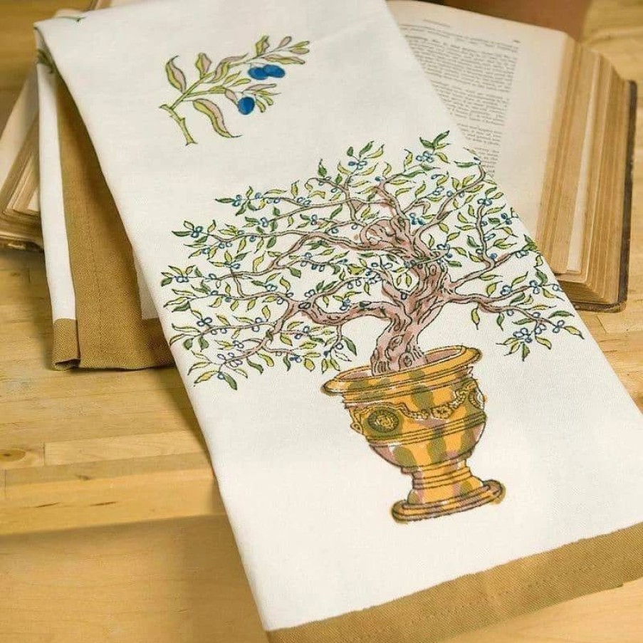 Towels * | Olive Tree Tea Towels, Set Of 3