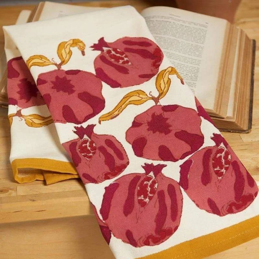 Towels * | Pomegranate Tea Towels, Set Of 3