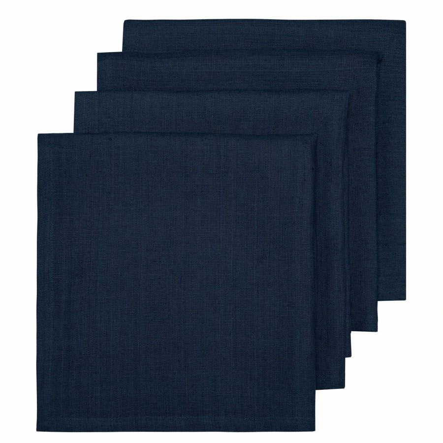 Napkins * | Palma Handwoven Linen Navy Napkins 20 20 Set Of 4