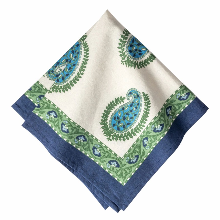 Napkins * | Cassis Blue & Green Napkins, Set Of 6