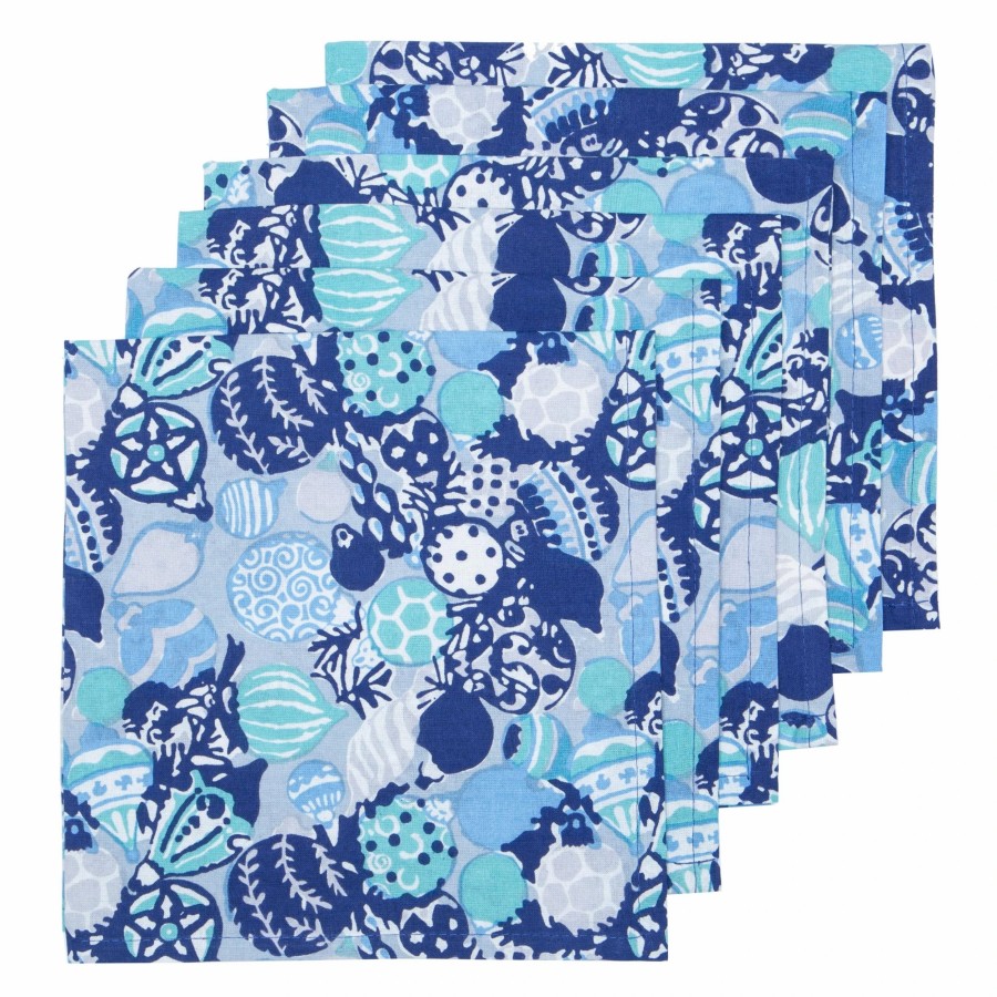 Napkins * | Ornaments Napkins Blue, Set Of 6