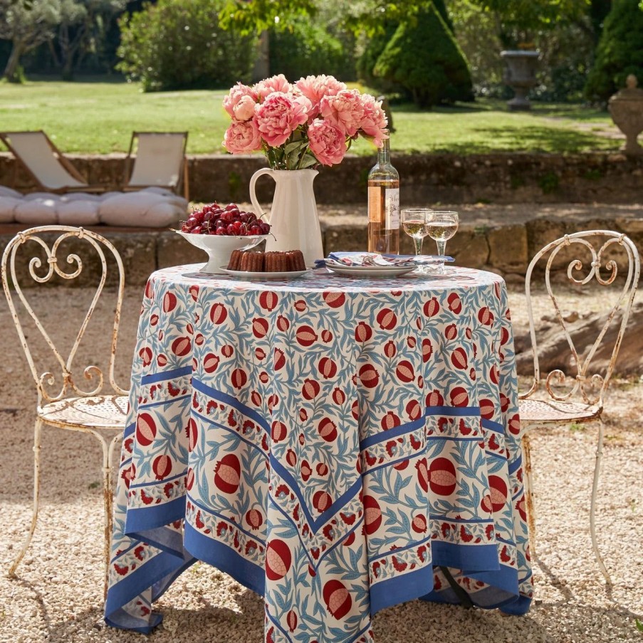 French Tablecloths * | French Tablecloth Grenadine Red & Blue