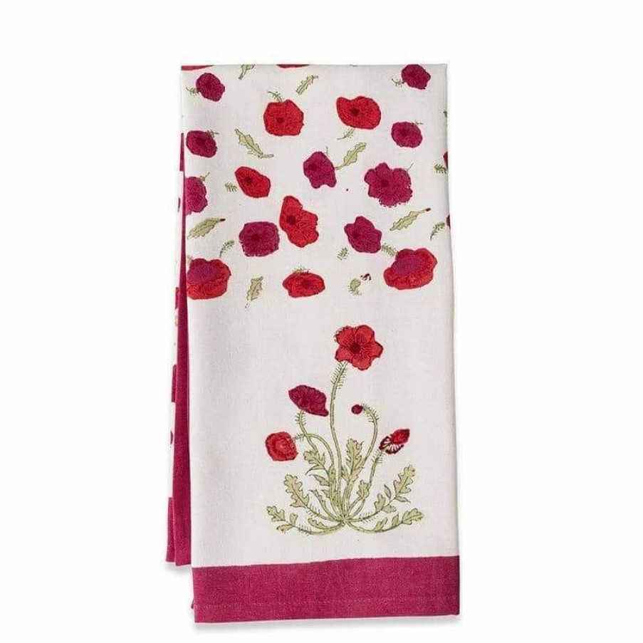 Towels * | Poppies Tea Towels, Set Of 3