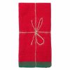 Napkins * | Color Block Red & Green Napkins 20 20 Set Of 4