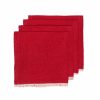 Napkins * | Chunky Linen Red Napkins, Set Of 4