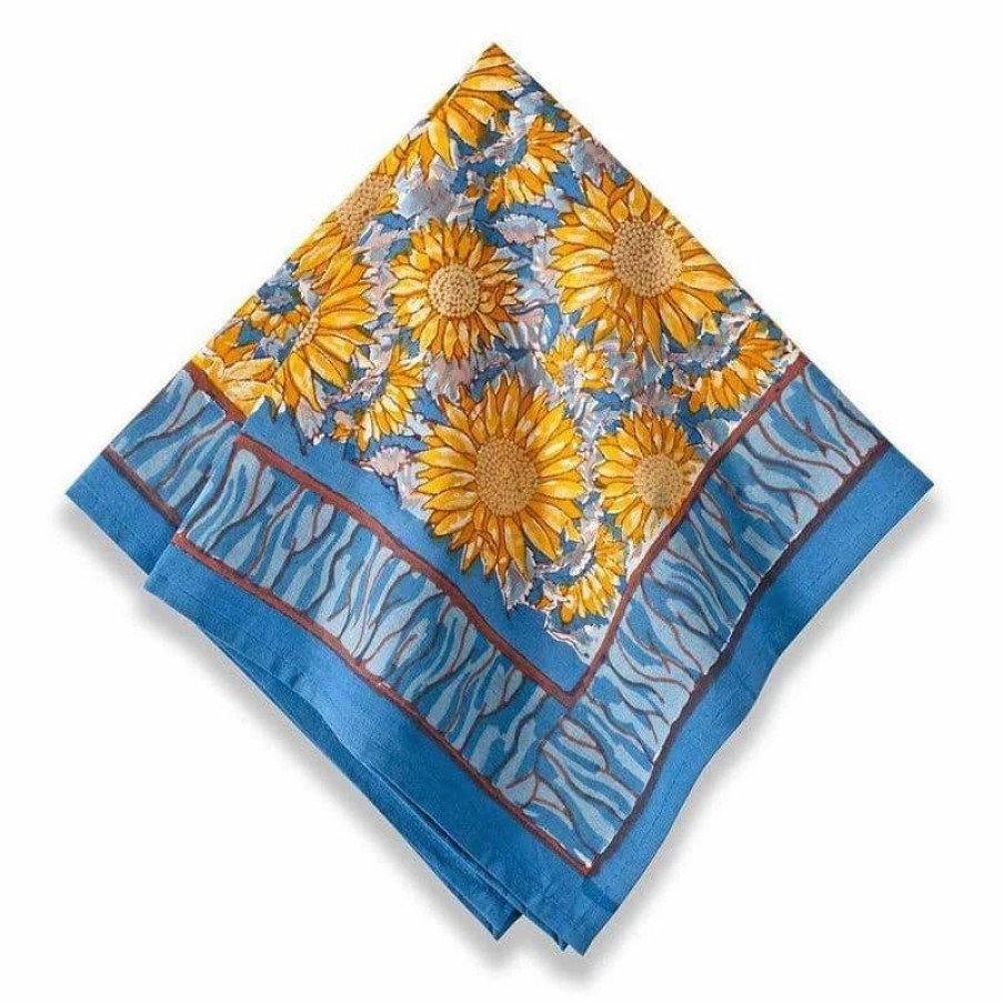 Napkins * | Sunflower Napkins Yellow & Blue, Set Of 6