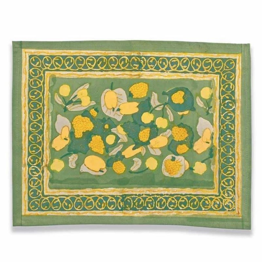 Placemats * | Fruit Placemats Yellow & Green, Set Of 6