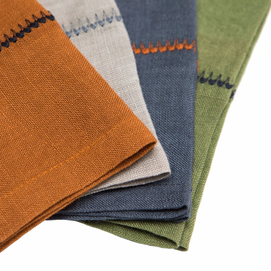 Napkins * | August Linen Stitch Multi Napkins, Set Of 4