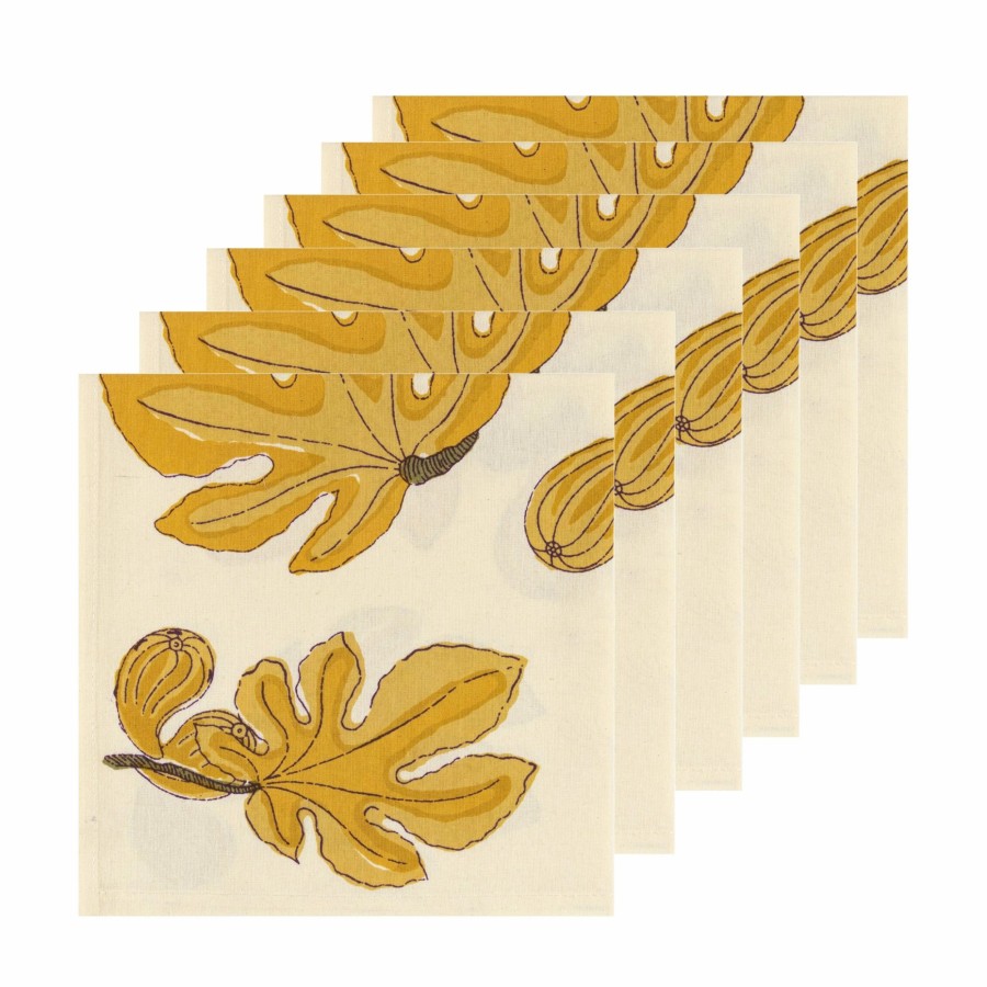 Napkins * | Fig Citrine Napkins, Set Of 6