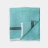 Napkins * | Laundered Linen Napkins Aqua & Charcoal, Set Of 4