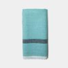 Towels * | Laundered Linen Kitchen Towels Aqua & Charcoal, Set Of 2