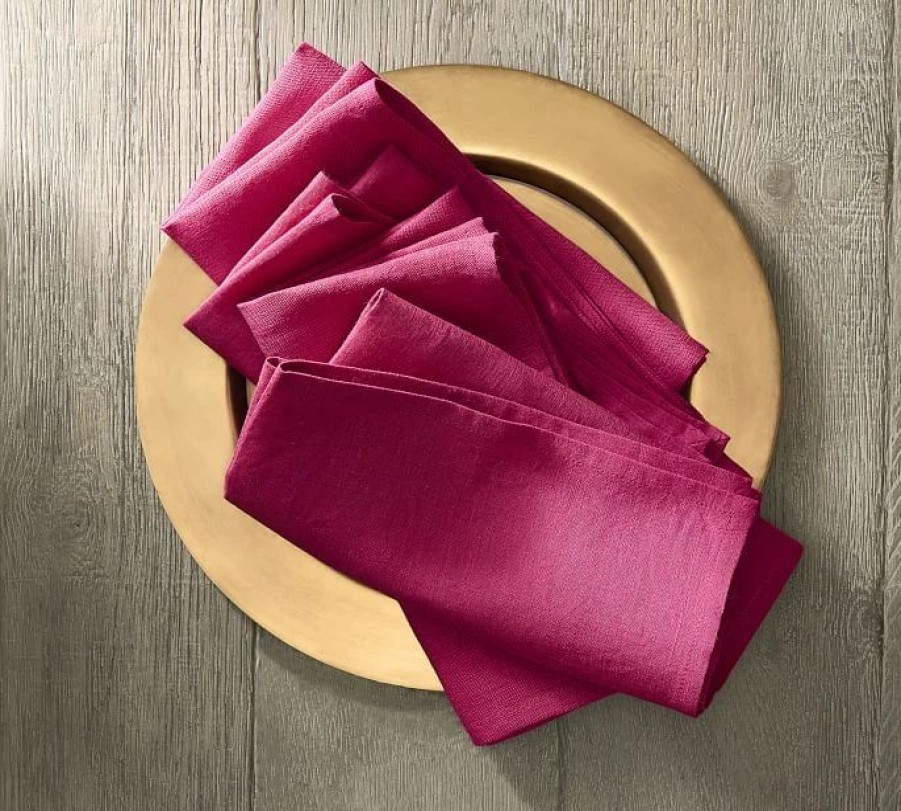 Napkins * | Palma Handwoven Linen Fucsia Napkins 20 20 Set Of 4