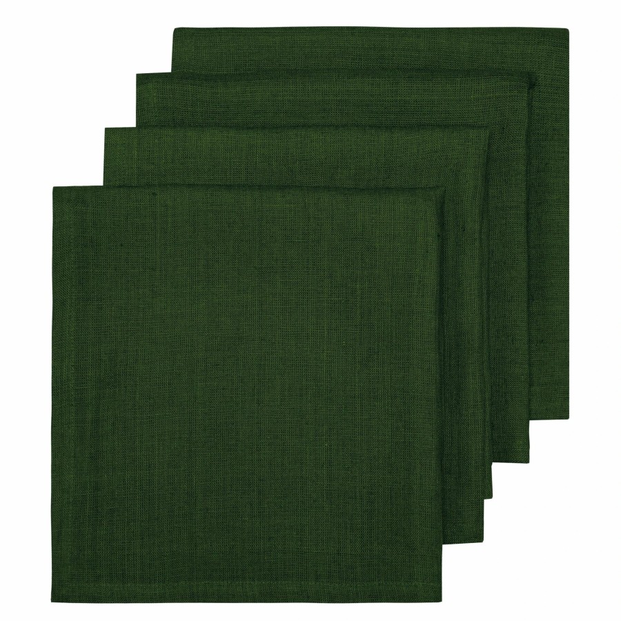 Napkins * | Palma Handwoven Linen Forest Green Napkins 20 20 Set Of 4