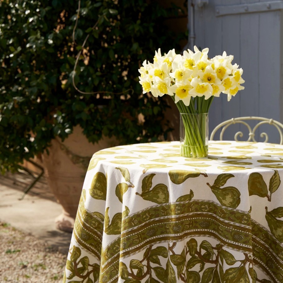 French Tablecloths * | French Tablecloth Orchard Pear Green