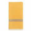 Towels * | Laundered Linen Kitchen Towels Mustard & Grey, Set Of 2