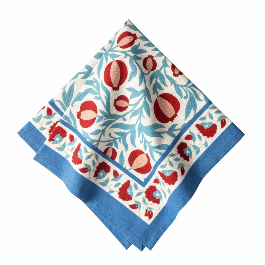 Napkins * | Grenadine Blue & Red Napkins, Set Of 6