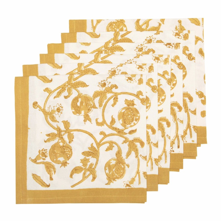 Napkins * | Granada Napkins Mustard, Set Of 6