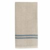 Towels * | Vintage Linen Kitchen Towels Natural & Blue, Set Of 2