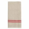 Towels * | Vintage Linen Kitchen Towels Natural & Red, Set Of 2