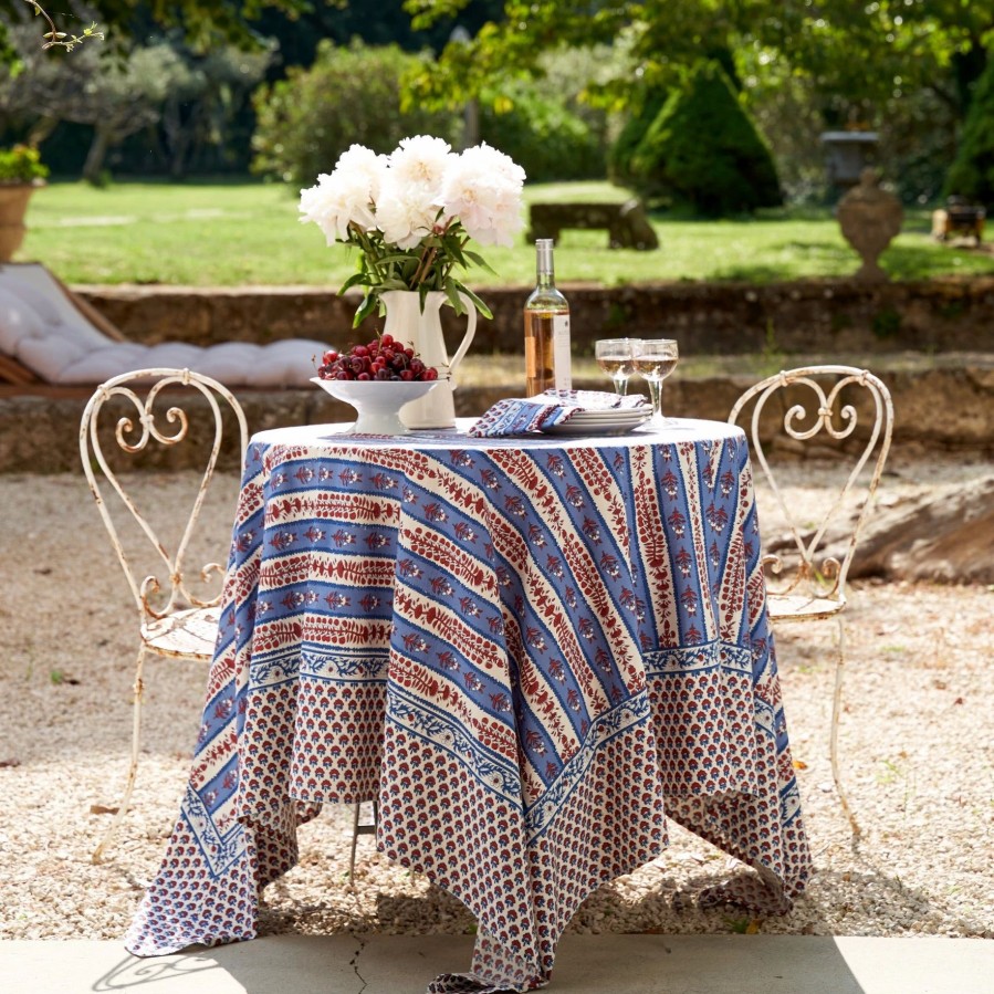 French Tablecloths * | French Tablecloth Avignon Red & Blue