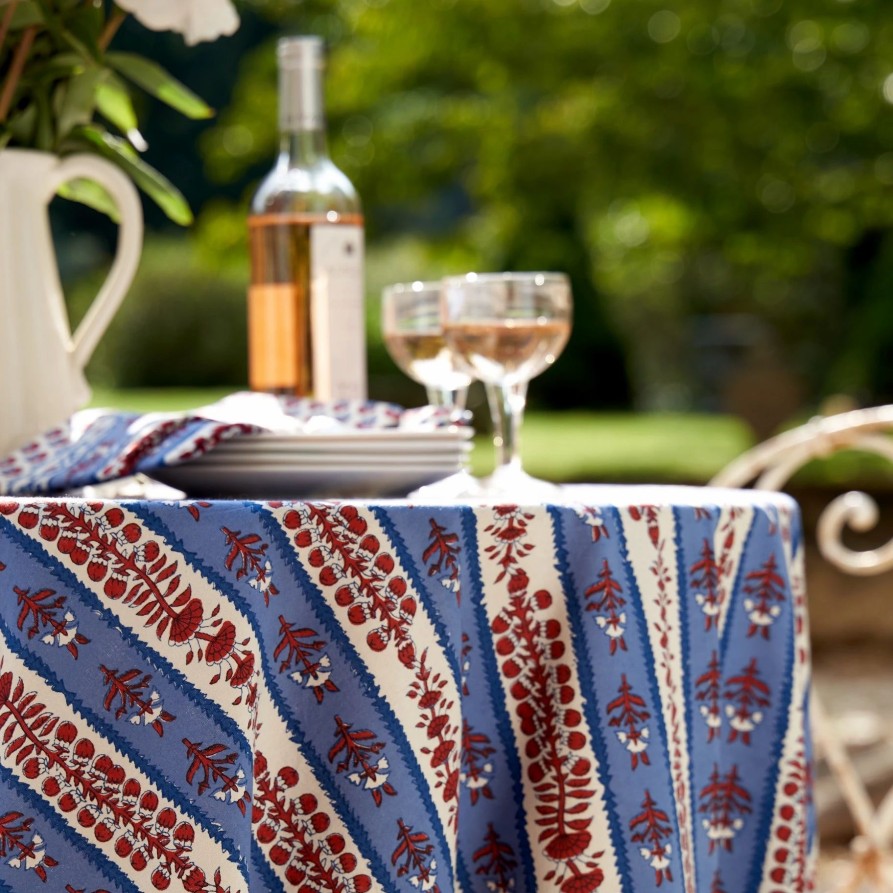 French Tablecloths * | French Tablecloth Avignon Red & Blue