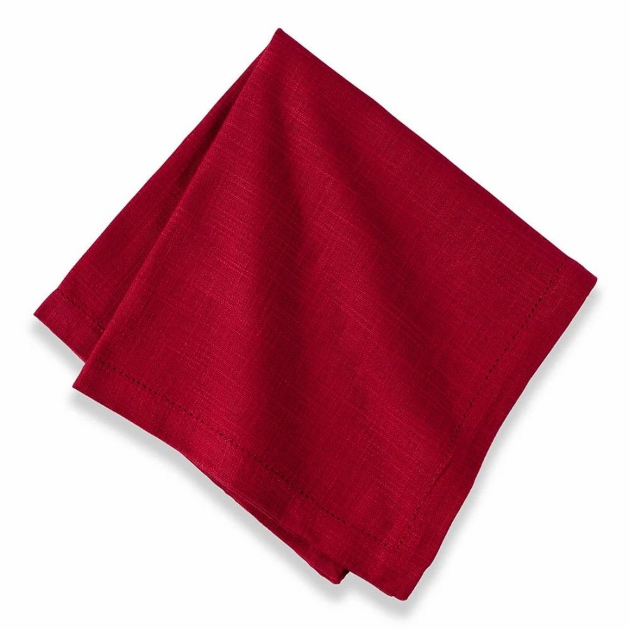 Napkins * | Hemstitch Napkins Rouge, Set Of 6