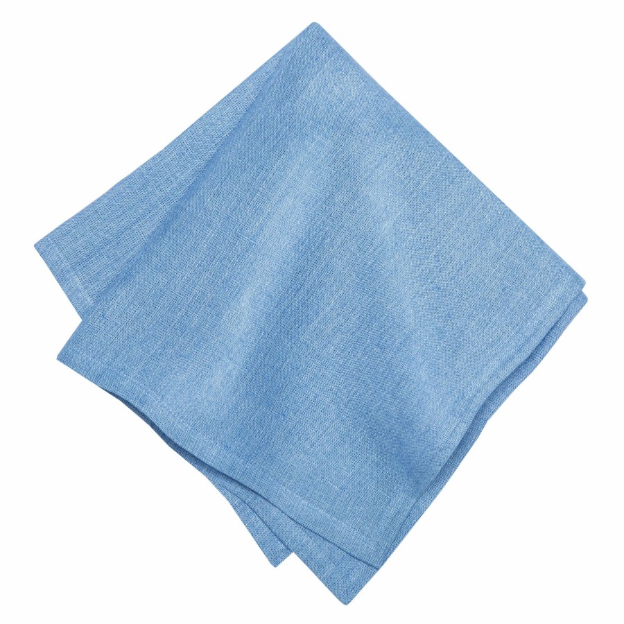 Napkins * | Palma Handwoven Linen Cornflower Blue Napkins 20 20 Set Of 4