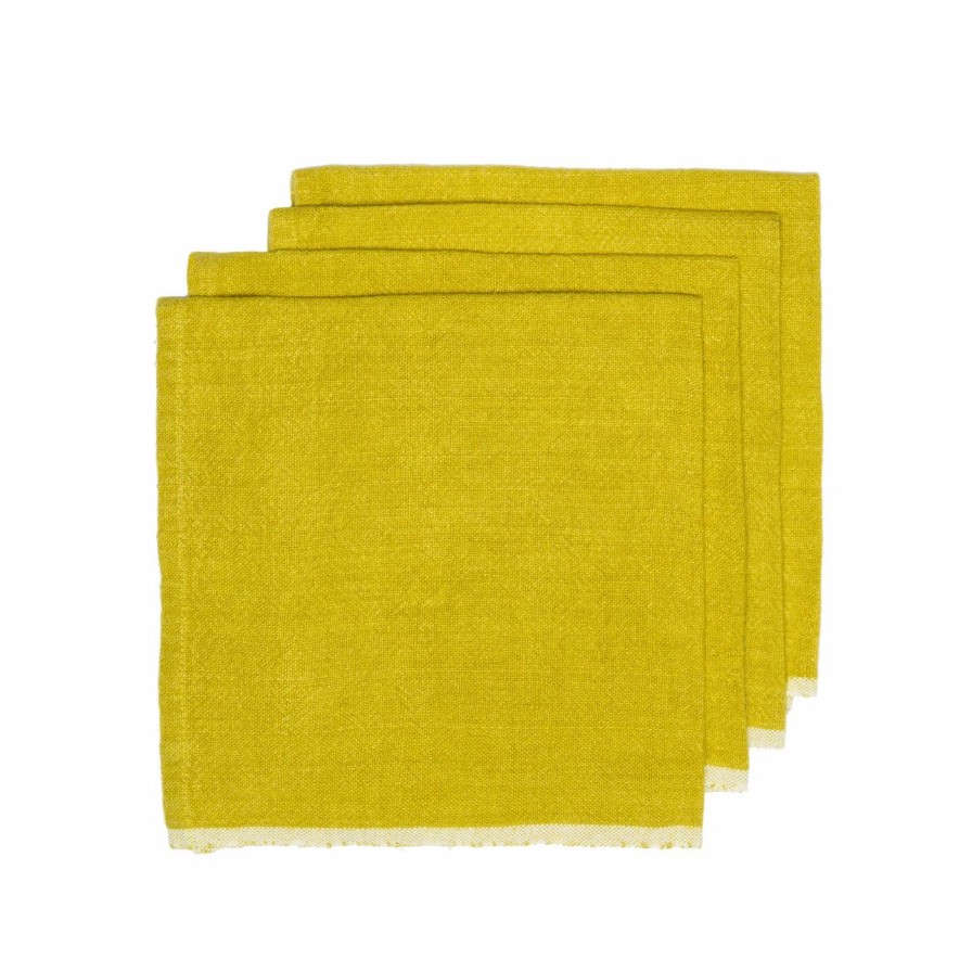 Napkins * | Chunky Linen Lime Napkins, Set Of 4