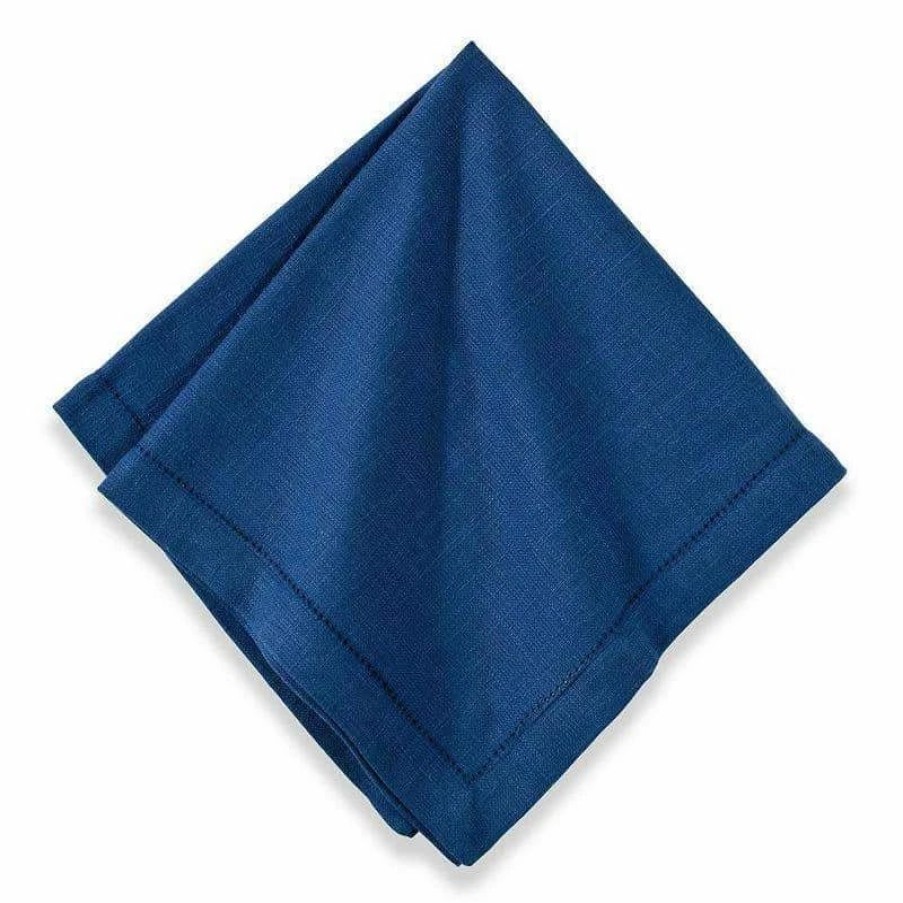 Napkins * | Hemstitch Napkins Navy, Set Of 6