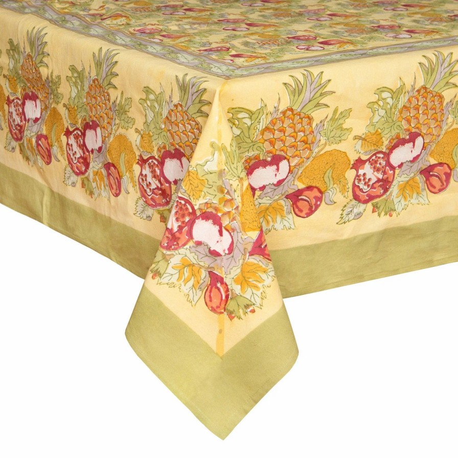 French Tablecloths * | French Tablecloth Tutti Frutti Yellow & Green