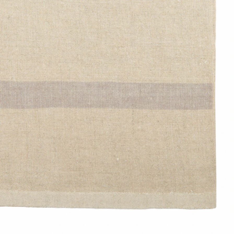 Napkins * | Laundered Linen Napkins Natural & Grey, Set Of 4