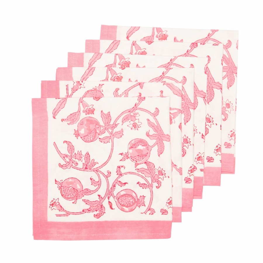 Napkins * | Granada Jaipur Pink Napkin, Set Of 6