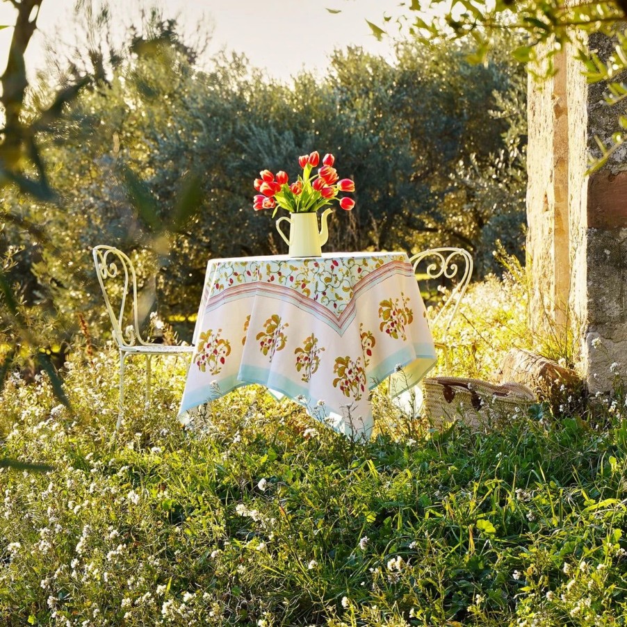 French Tablecloths * | French Tablecloth Fraises Des Bois Bleu