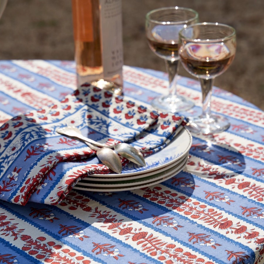 Napkins * | Avignon Napkins Red & Blue, Set Of 6